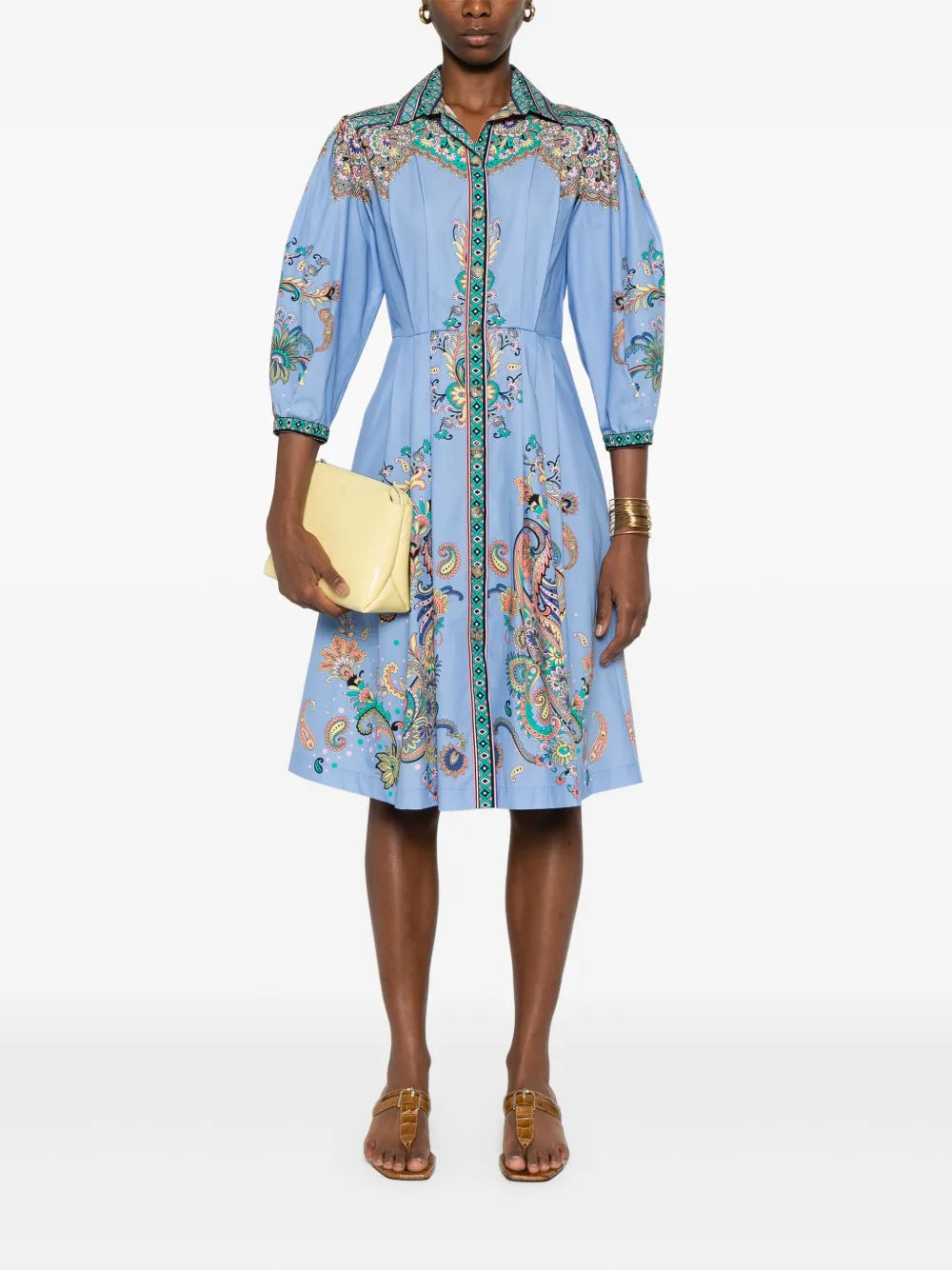 Paisley-Print Midi Dress