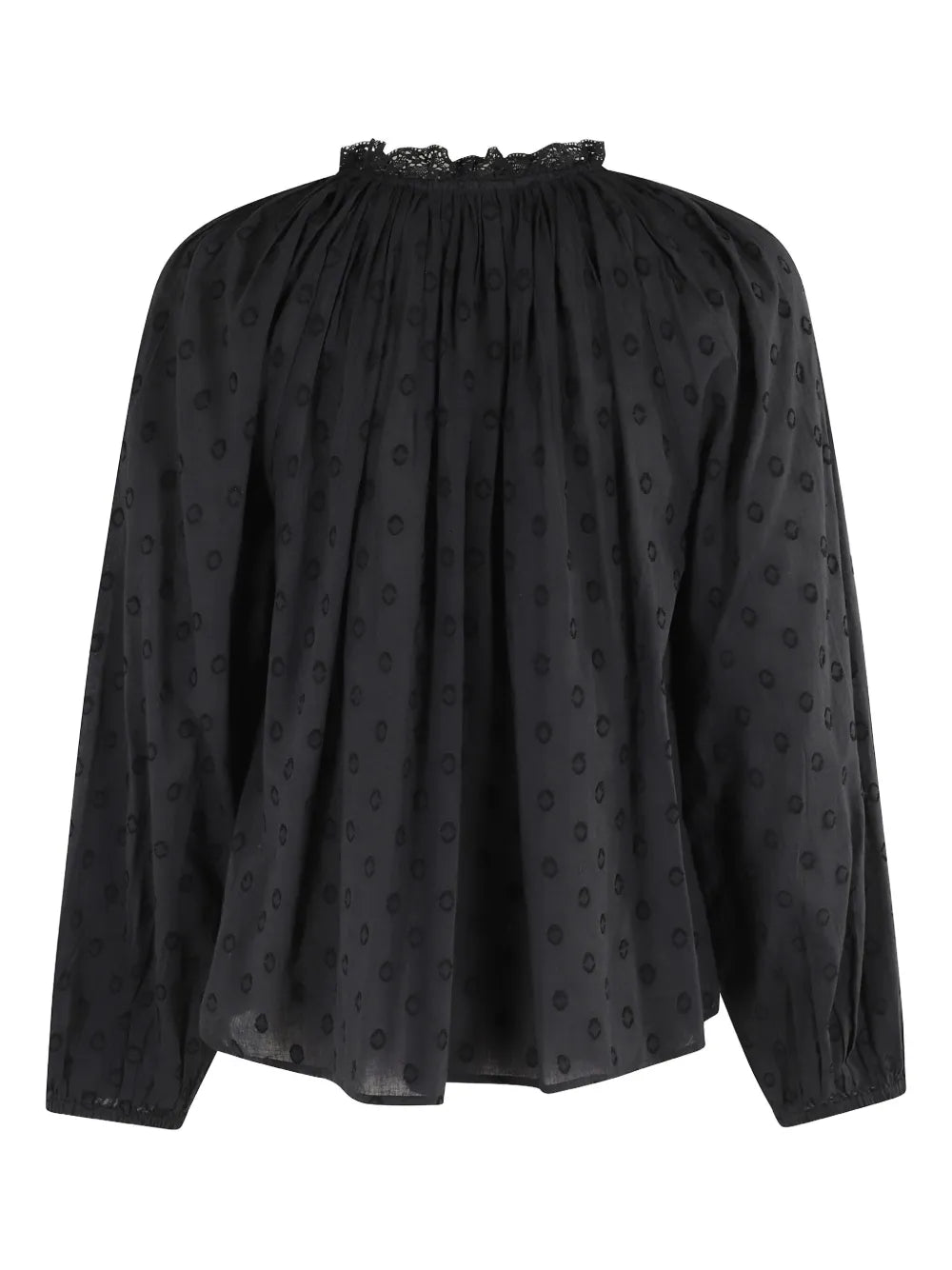 Ada Puff-Sleeve Jacquard Blouse