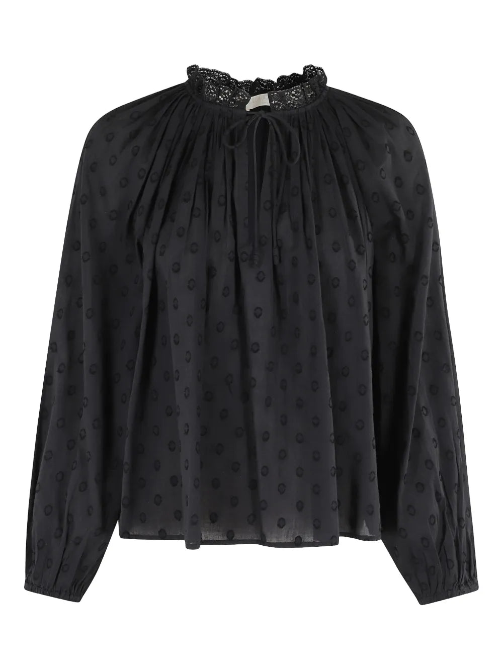 Ada Puff-Sleeve Jacquard Blouse