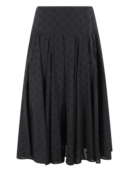 Luisa Dotted Midi Skirt