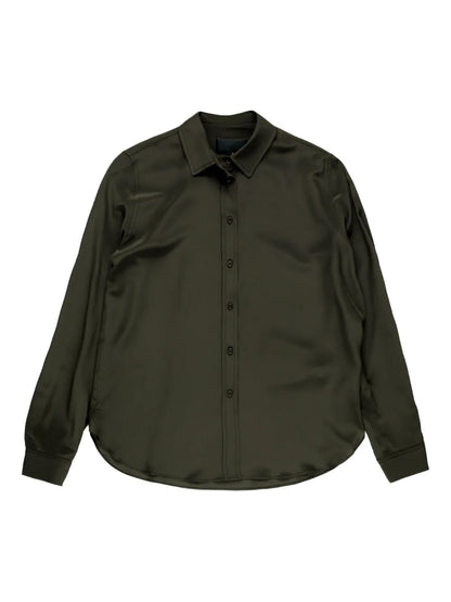 Gaia Satin Button-Up Shirt