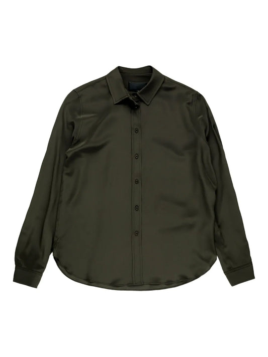 Gaia Satin Button-Up Shirt