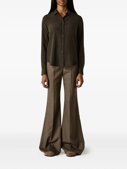 Gaia Satin Button-Up Shirt