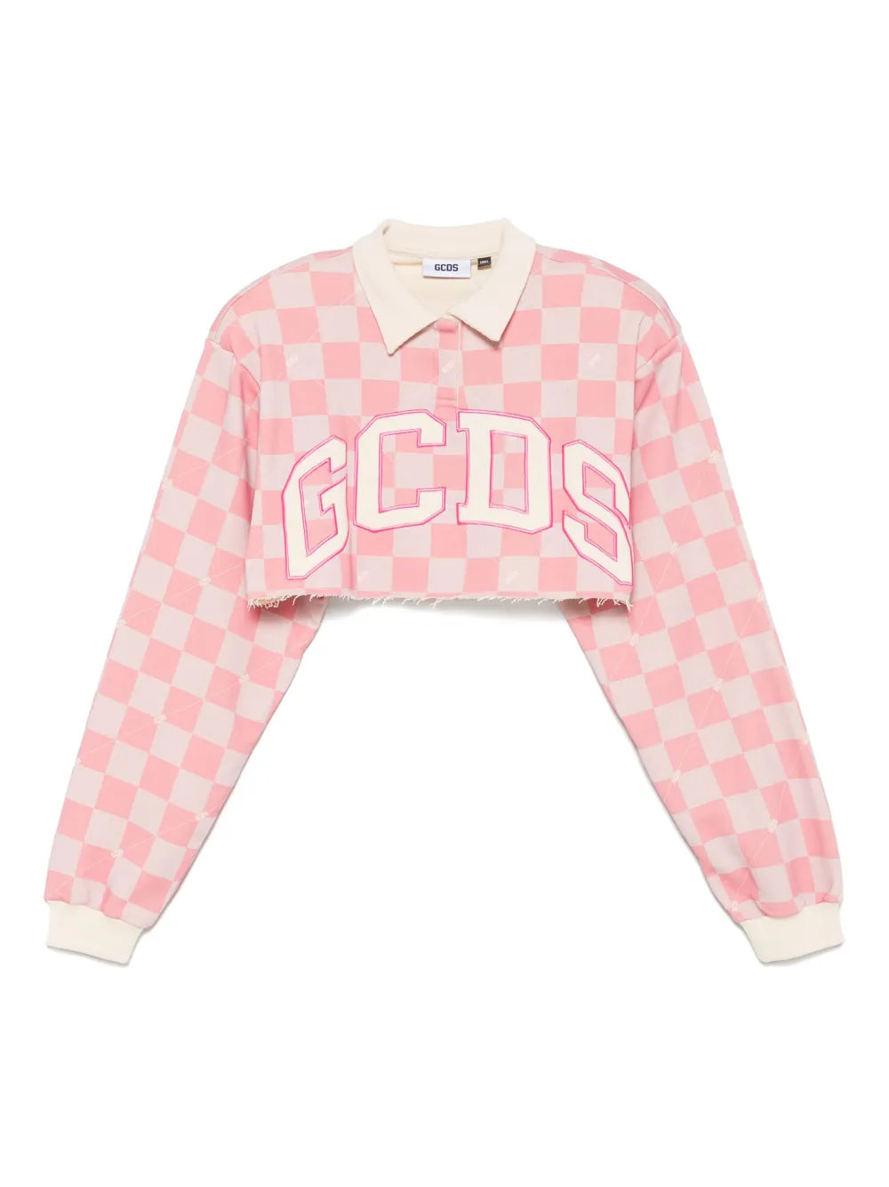 Logo-Check Cropped Polo Top
