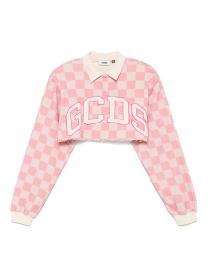 Logo-Check Cropped Polo Top