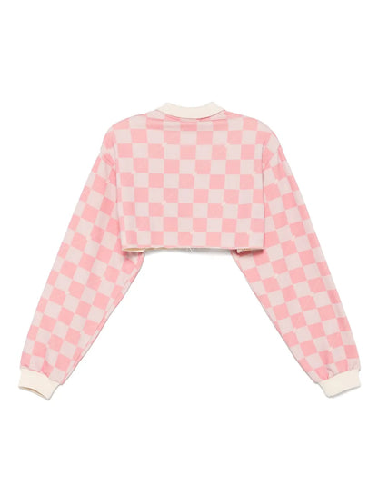 Logo-Check Cropped Polo Top