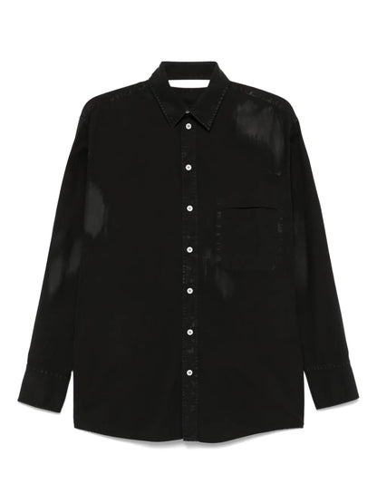 Cut-Out-Collar Shirt