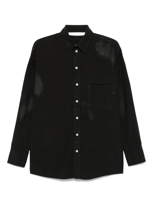 Cut-Out-Collar Shirt