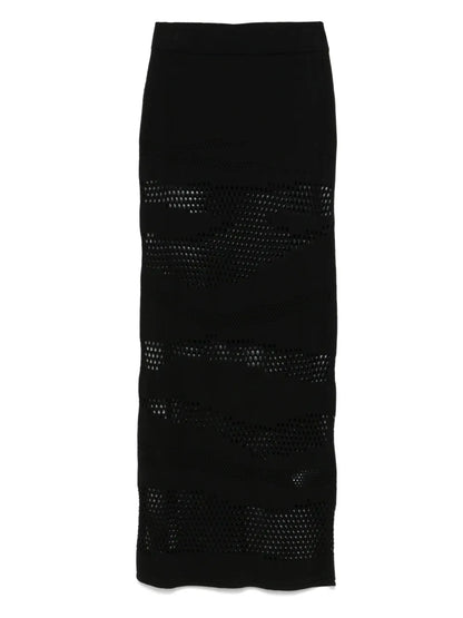 Drop-Stitch-Detailing Maxi Skirt