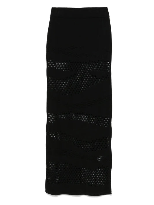 Drop-Stitch-Detailing Maxi Skirt