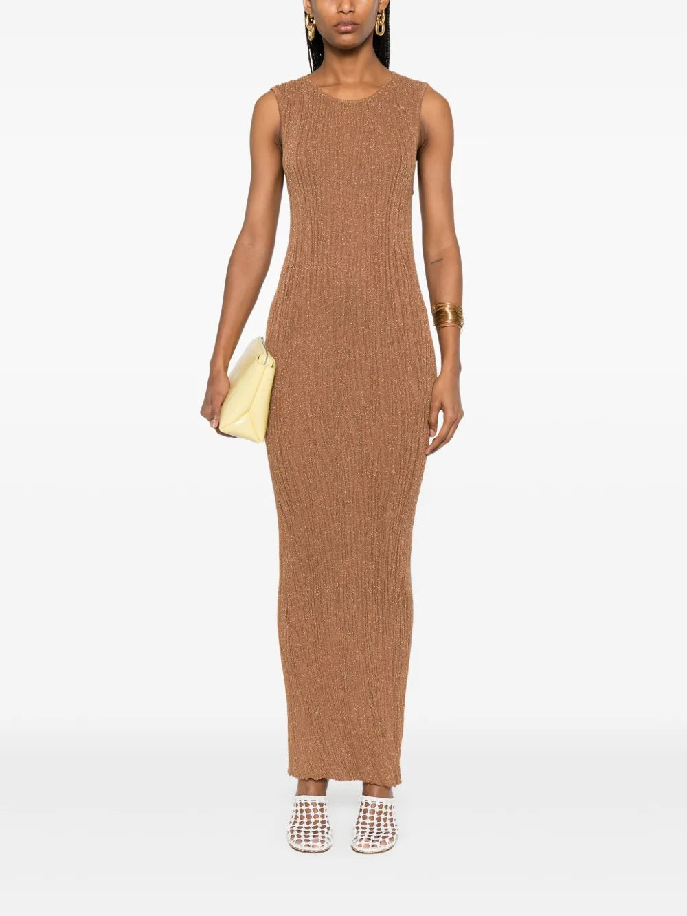 Ribbed Lurex Maxi Dress