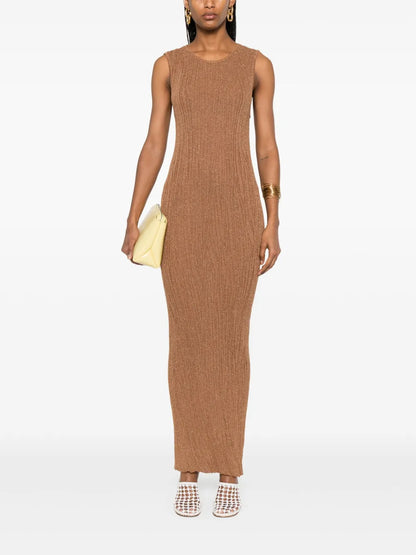 Ribbed Lurex Maxi Dress