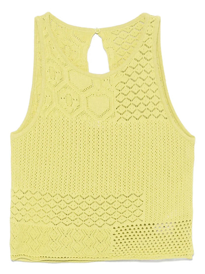 Lace-Stitch Knitted Top