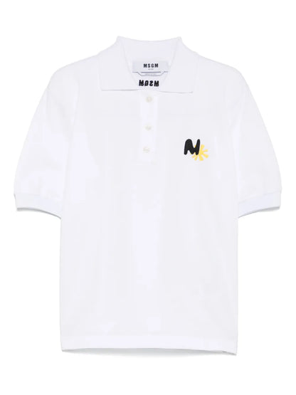 Sun-Embroidery Polo Top