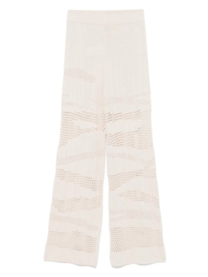 Zebra-Effect Knitted Trousers