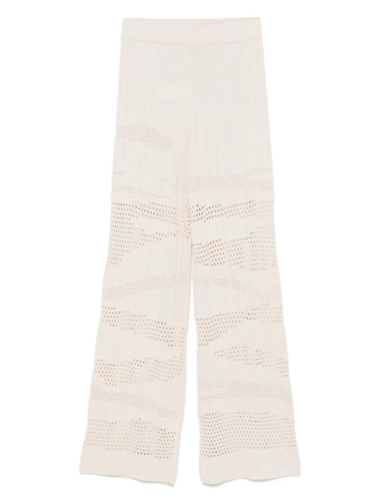 Zebra-Effect Knitted Trousers