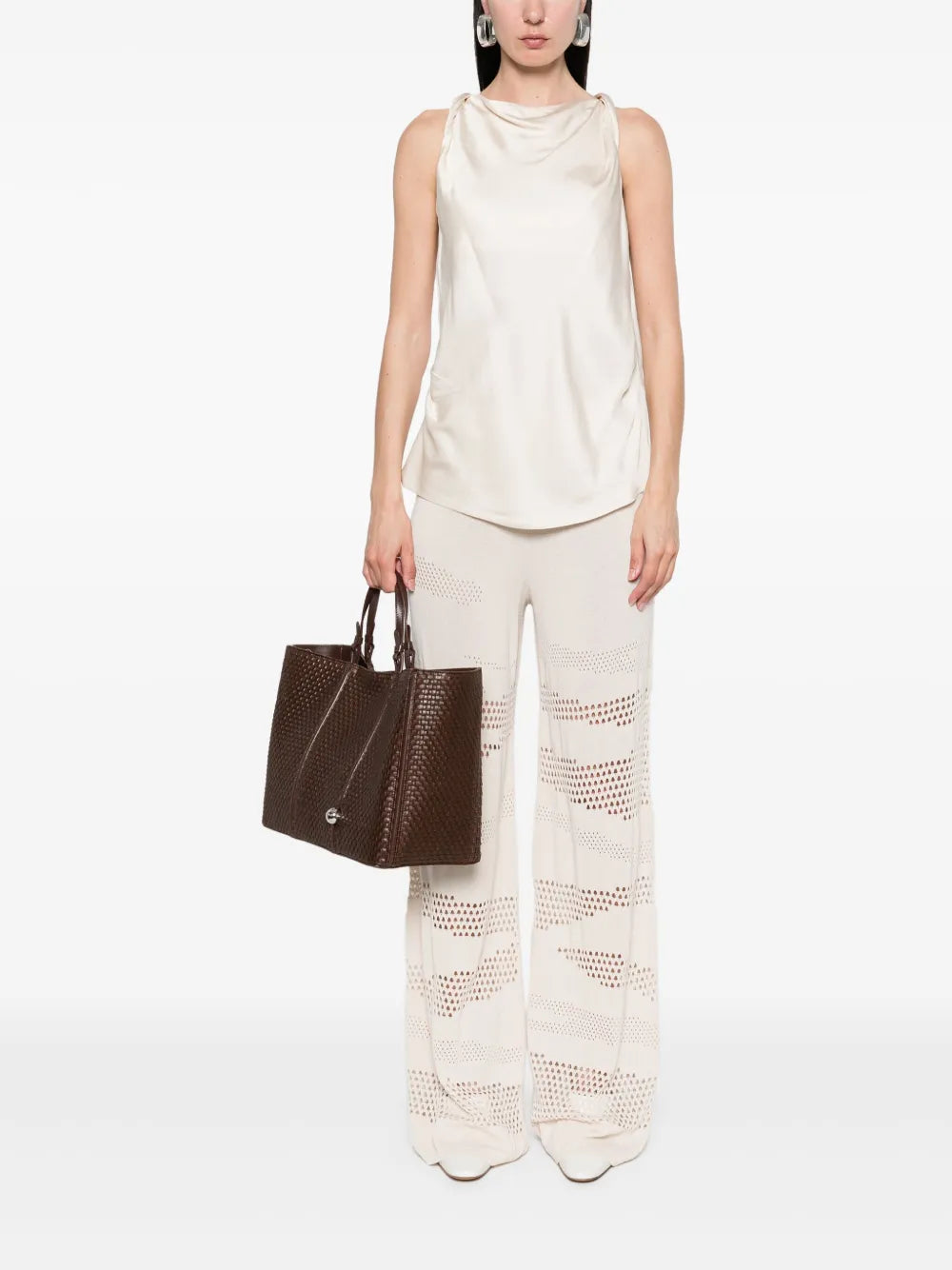 Zebra-Effect Knitted Trousers