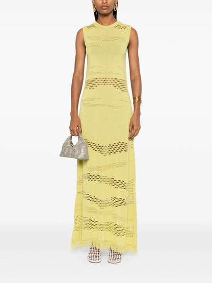 Zebra-Effect Knitted Maxi Dress