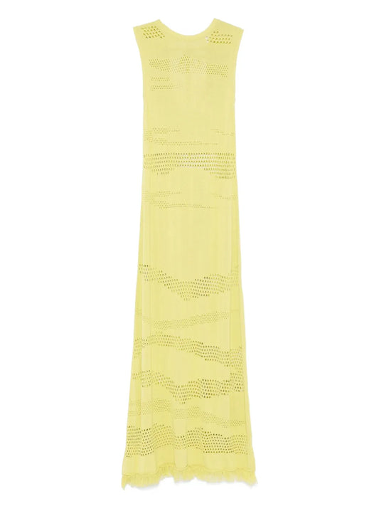 Zebra-Effect Knitted Maxi Dress