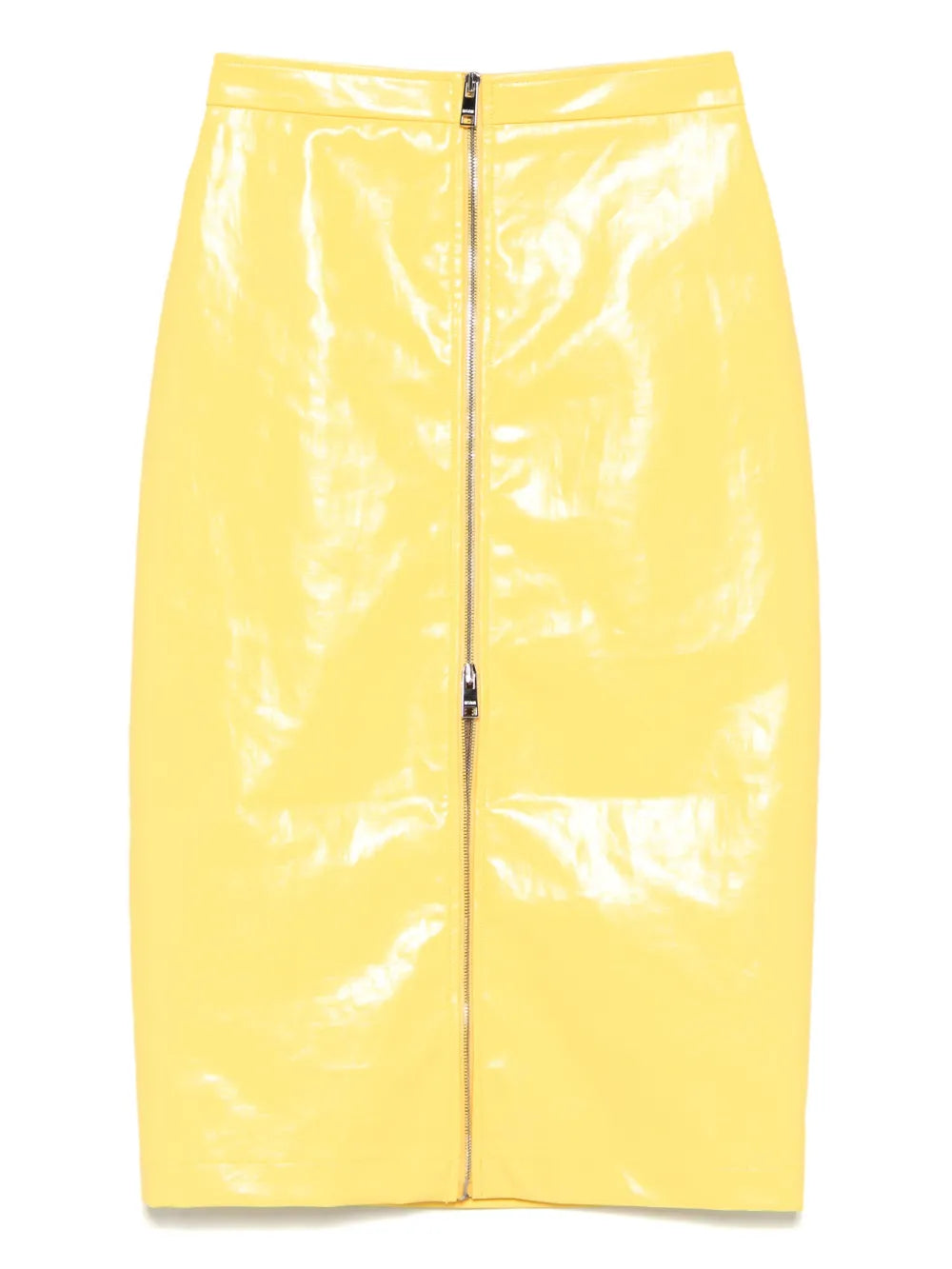 Coated-Finish Midi Skirt