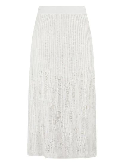 Knitted-Design Midi Skirt