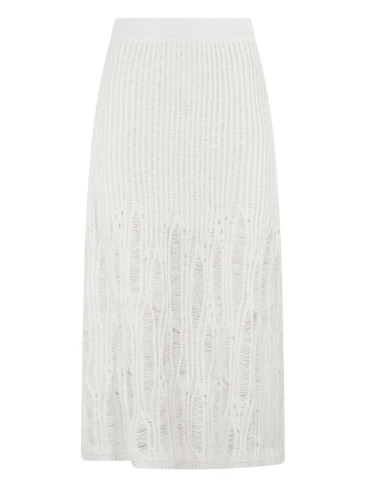 Knitted-Design Midi Skirt