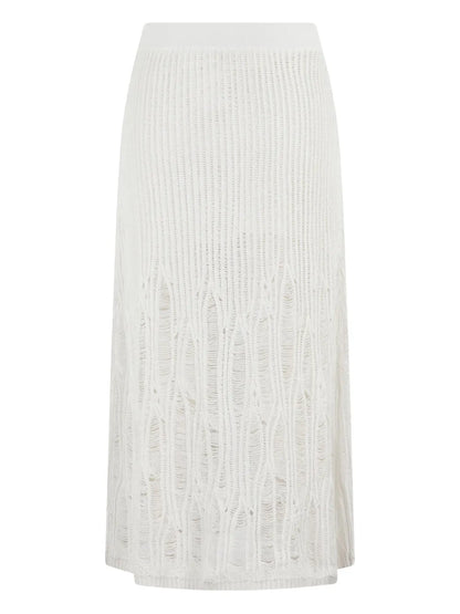 Knitted-Design Midi Skirt