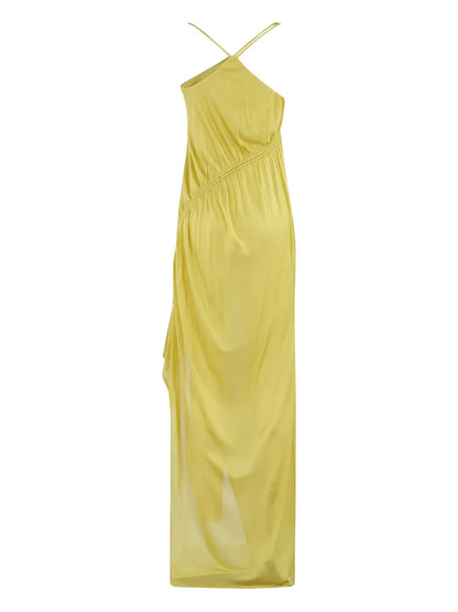 Draped Asymmetrical Maxi Dress