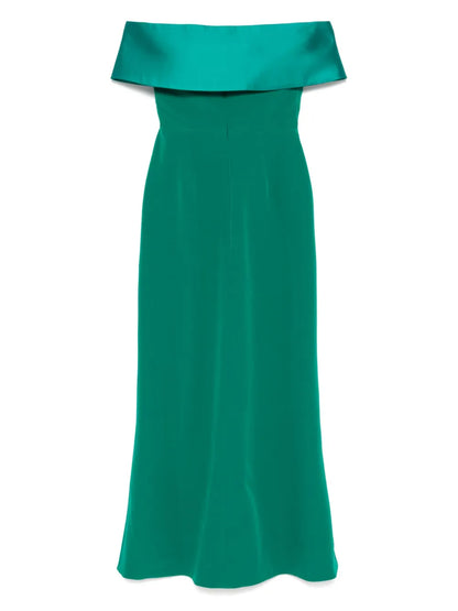 Asymmetric-Neck Maxi Dress