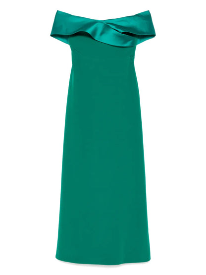 Asymmetric-Neck Maxi Dress