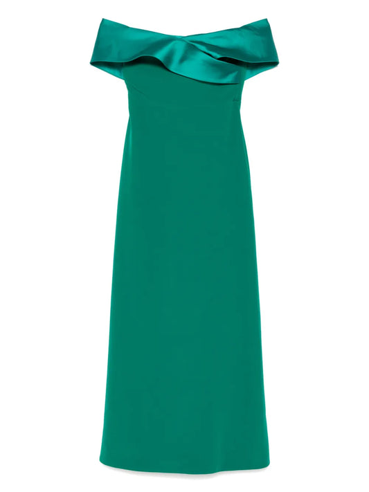 Asymmetric-Neck Maxi Dress