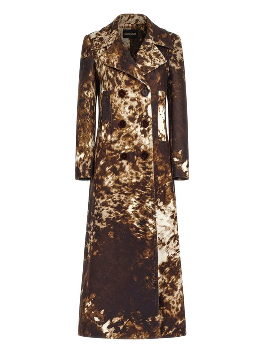 Appaloosa-Print Trench Coat