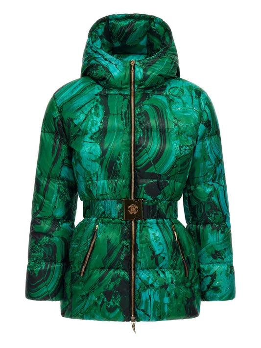 Malachite-Print Puffer Jacket