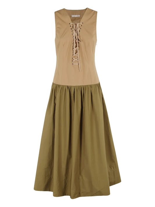 Denia Lace-Up Detail Maxi Dress