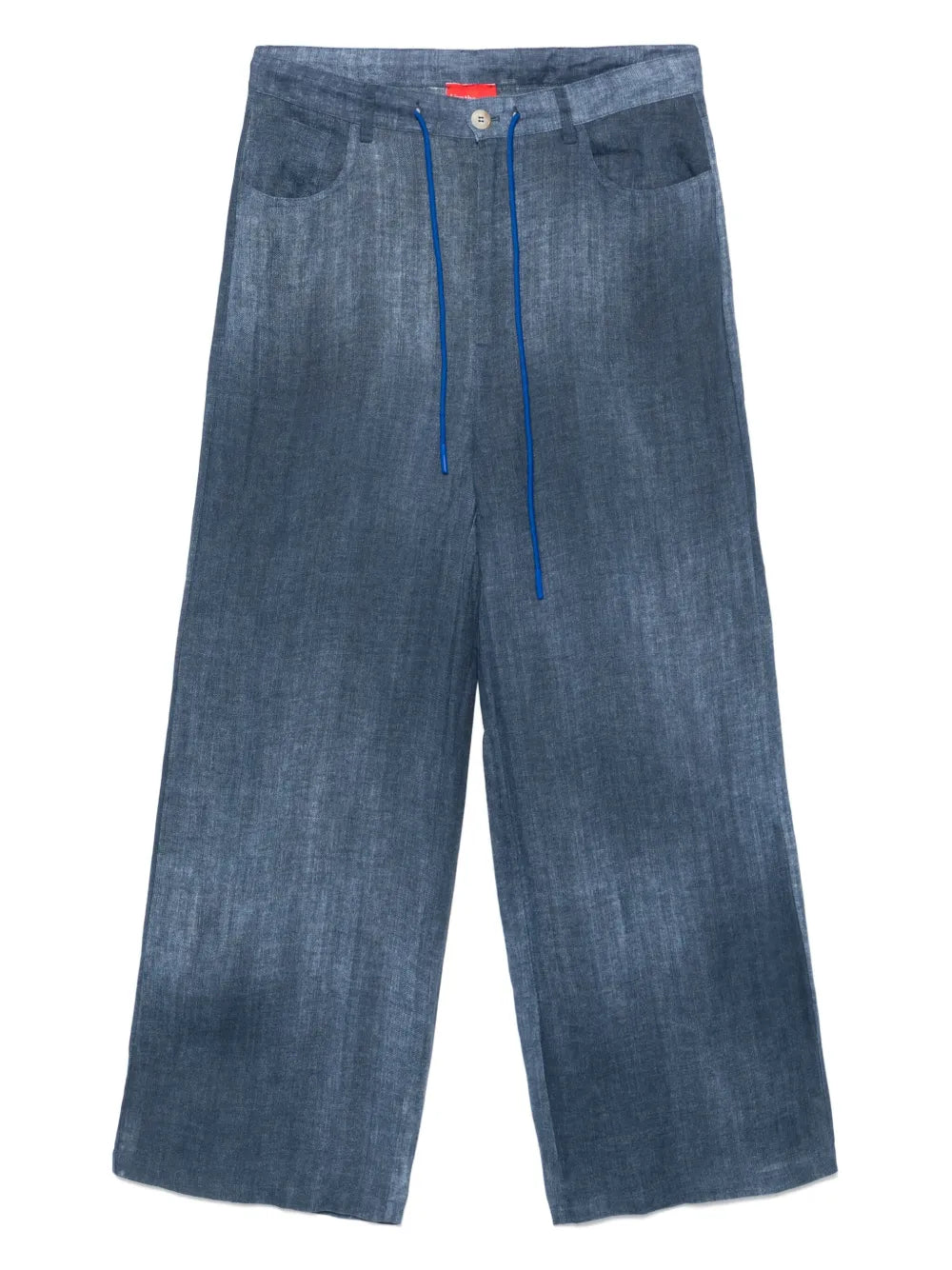 Denim-Print Trousers