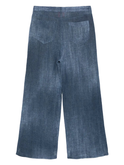 Denim-Print Trousers