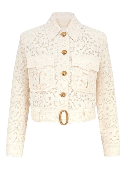 Cotton-Blend Lace Jacket