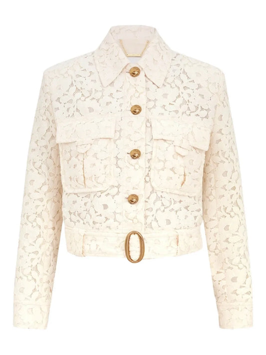 Cotton-Blend Lace Jacket