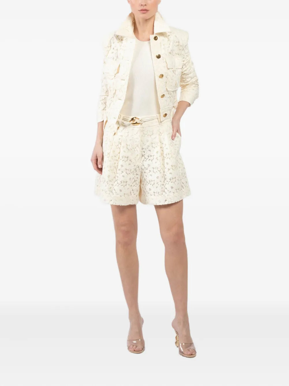 Cotton-Blend Lace Jacket