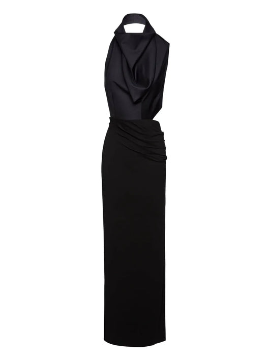 Draped Halterneck Evening Dress