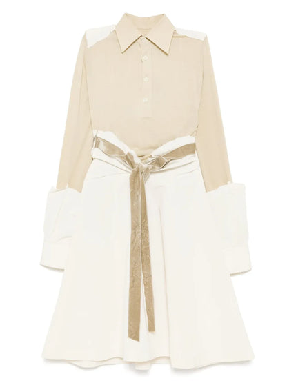 Belted Patch Work Dress