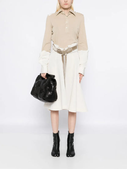 Belted Patch Work Dress