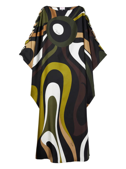 Marmo-Print Silk Dress