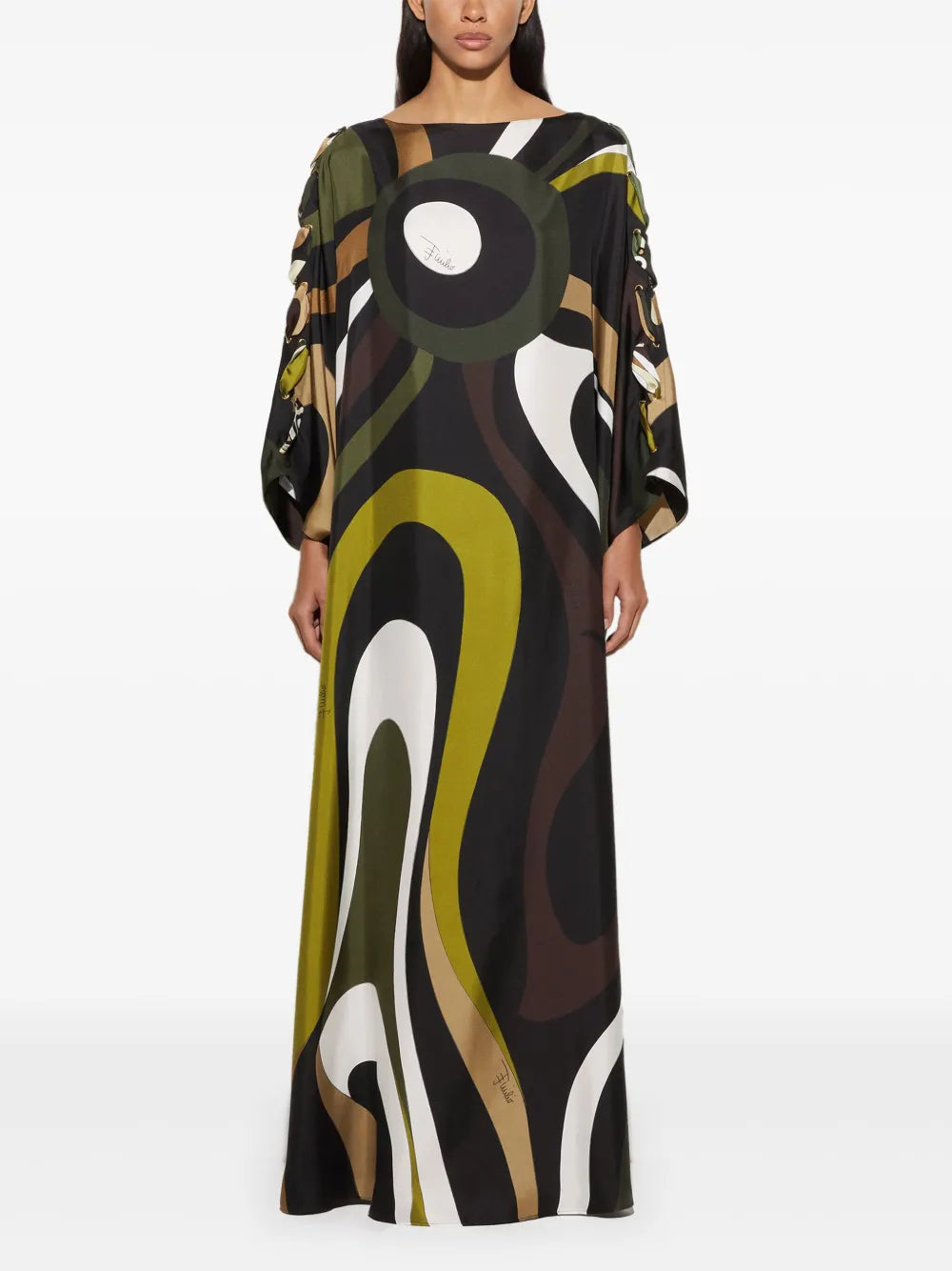 Marmo-Print Silk Dress