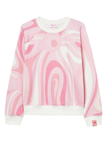 Marmo-Print Fleece Sweatshirt