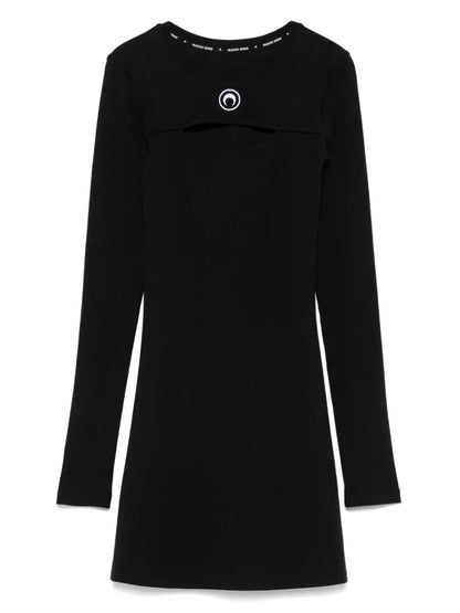 Moon-Logo Cut-Out Mini Dress