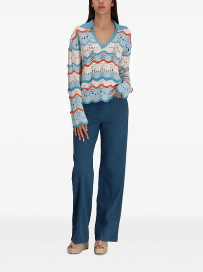Pointelle-Knit Sweater