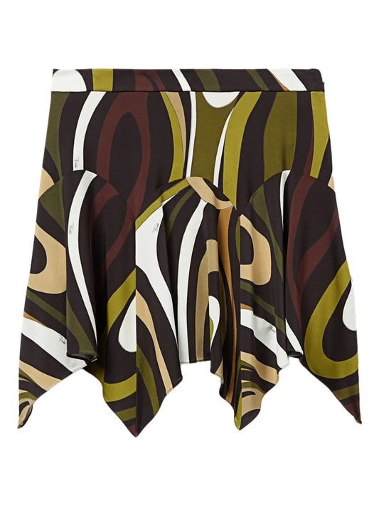 Marmo-Print Mini Skirt