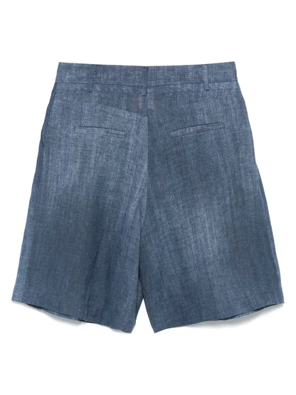 Denim-Print Shorts