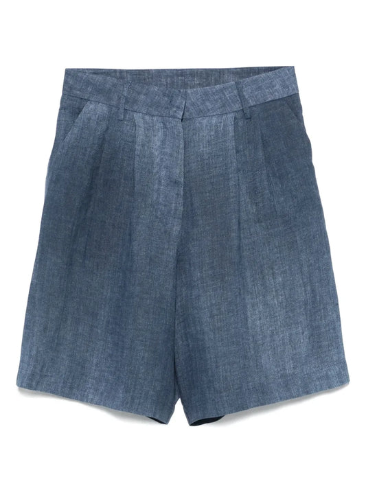 Denim-Print Shorts